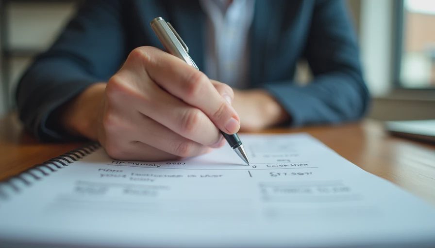 A close-up documentary image of hands writing notes on a paper notebook at a desk in natural light.